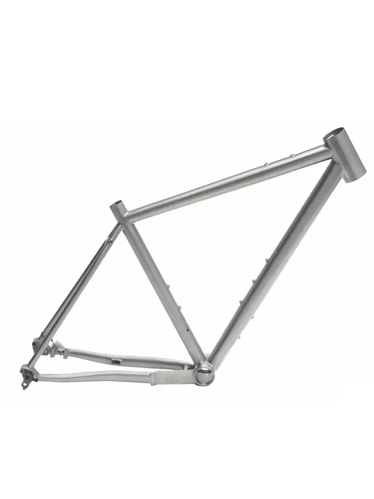AliExpress NONE Titanium Gravel Bike Frame Full Internal, Flat Mount Disc Brake, 700c*45c Road Frame 46/48/51/54cm,T47BB Cycling Parts