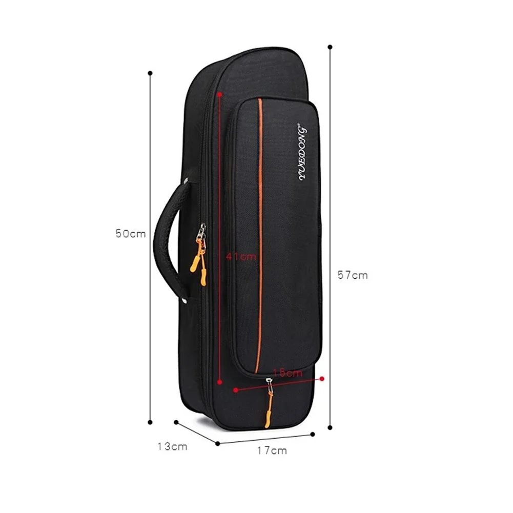 Portable Trumpet Bag Thicken Backpack 57 X 17 X 13cm Waterproof Storage Case 22.44 X 6.69 X 5.12inch Brass Instruments Parts