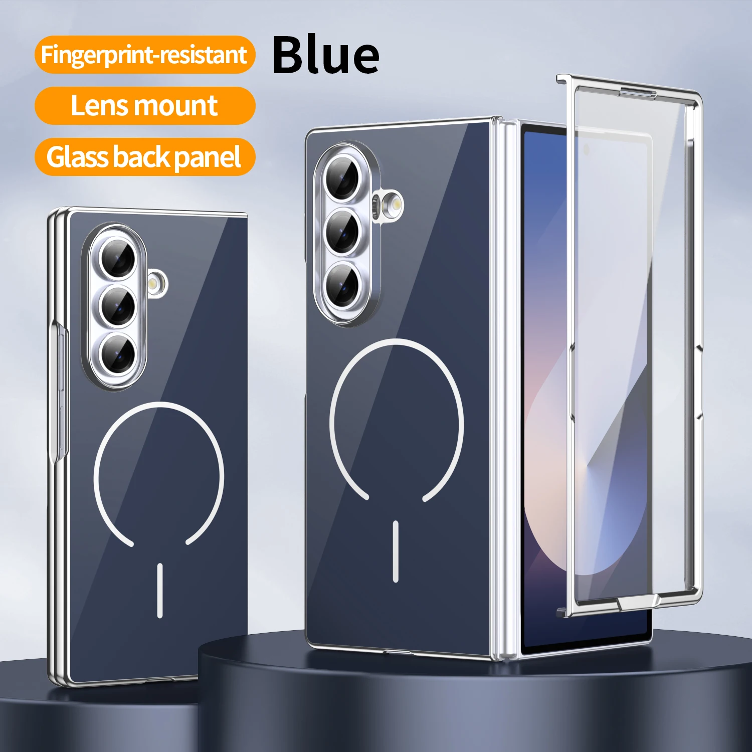 Built-in Tempered Glass Flim Case for Samsung Galaxy Z Fold 7,6,5,4,3 Magnetic Hinge Full Protective Shockproof Cover