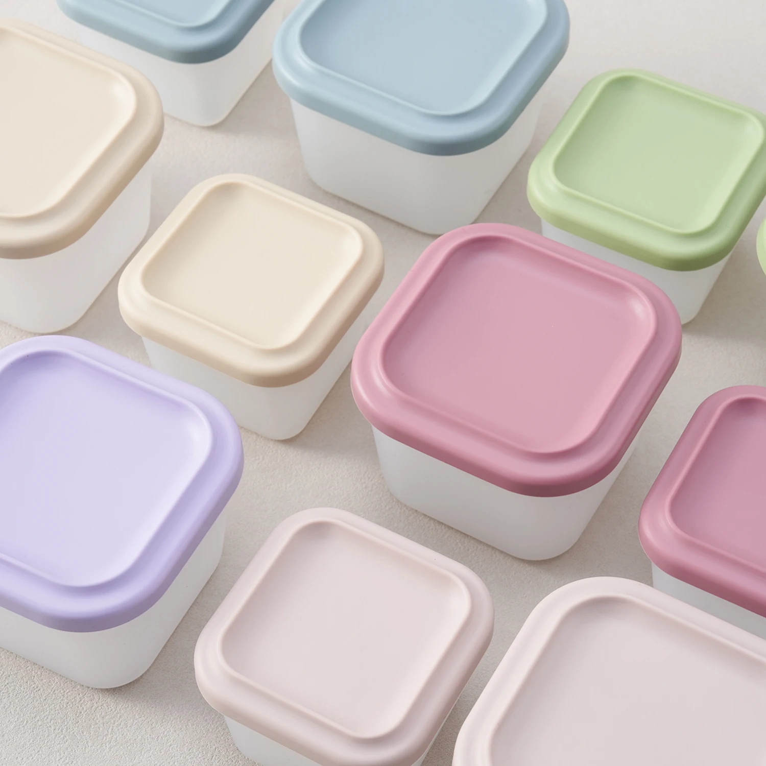 

2PCS Silicone Baby Feeding Set Square Food Storage Box Toddler Kids Self Feeding Tableware Weaning Dishes Infant Accessories