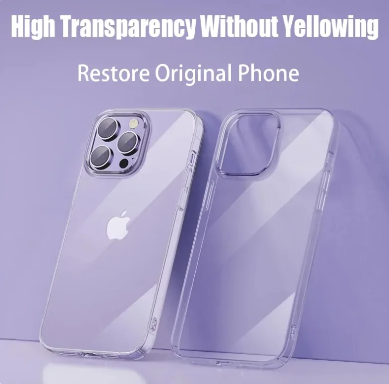 Dixsg Shockproof Silicone Clear Phone Case for iPhone 13 11 14 Pro Max 12 Lens Protection Back Case for IPhone 15 PRO MAX Plus