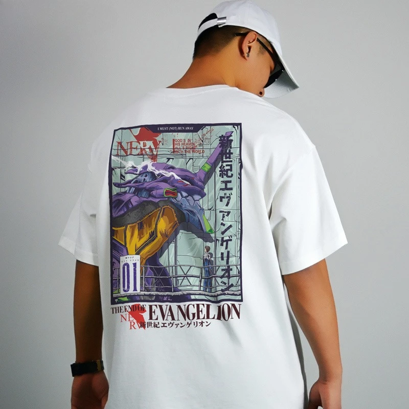 Japanische Animation Joint EVA New Century Gospel Warrior Kurzarm-T-Shirt Aya Poli Asuka Grafik Kurzarm Herren Sommer