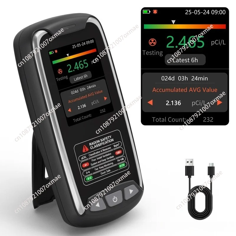 RM62 Handheld Radon Detector for Radioactive Radon Particle Detection, Semiconductor Sensor Can Be Recharged