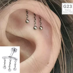 1PC 2023 New Titanium Hidden Helix Piercing Tash Helix Earring Ear Piercing Body Jewelry Accessories Hypoallergenic