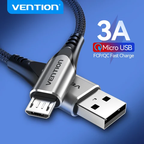 Vention Micro USB кабель 3A, нейлоновый, быстрое зарядное устройство для Android — фото товара