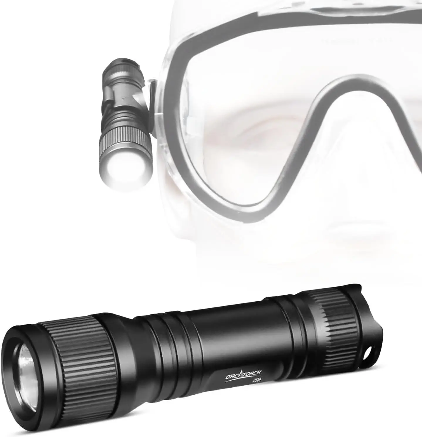 

Mini Scuba Dive Light Headlamp 650 Lumen with 360° Rotatable Mask Clip, Underwater 150m Backup Flashlight