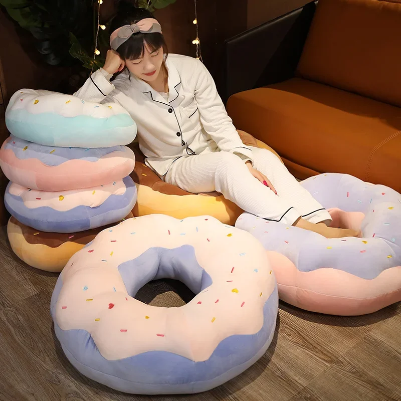 45/70cm Donut Shaped Seat Cushion Stuffed Toys Car Mats Plush Pillow Chair Sofa Cushion Kawaii Room Decor for Kids Grown-Ups