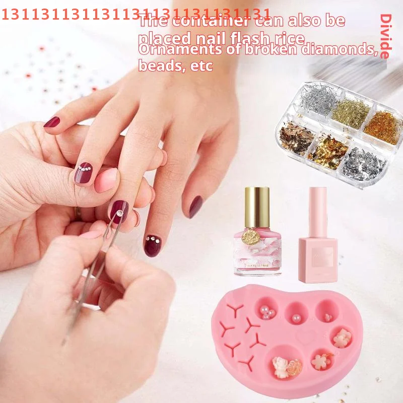 Tavolozza per manicure multifunzionale in silicone Superficie morbida per nail art Tavolozza per trucco durevole per miscelazione dei colori del tatuaggio delle ciglia
