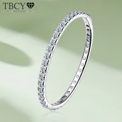 TBCYD 4MM D VVS1 Moissanite Bangles For Women GRA Certified S925 Silver 18k White Gold Plated Diamond Bracelet Christmas Gifts