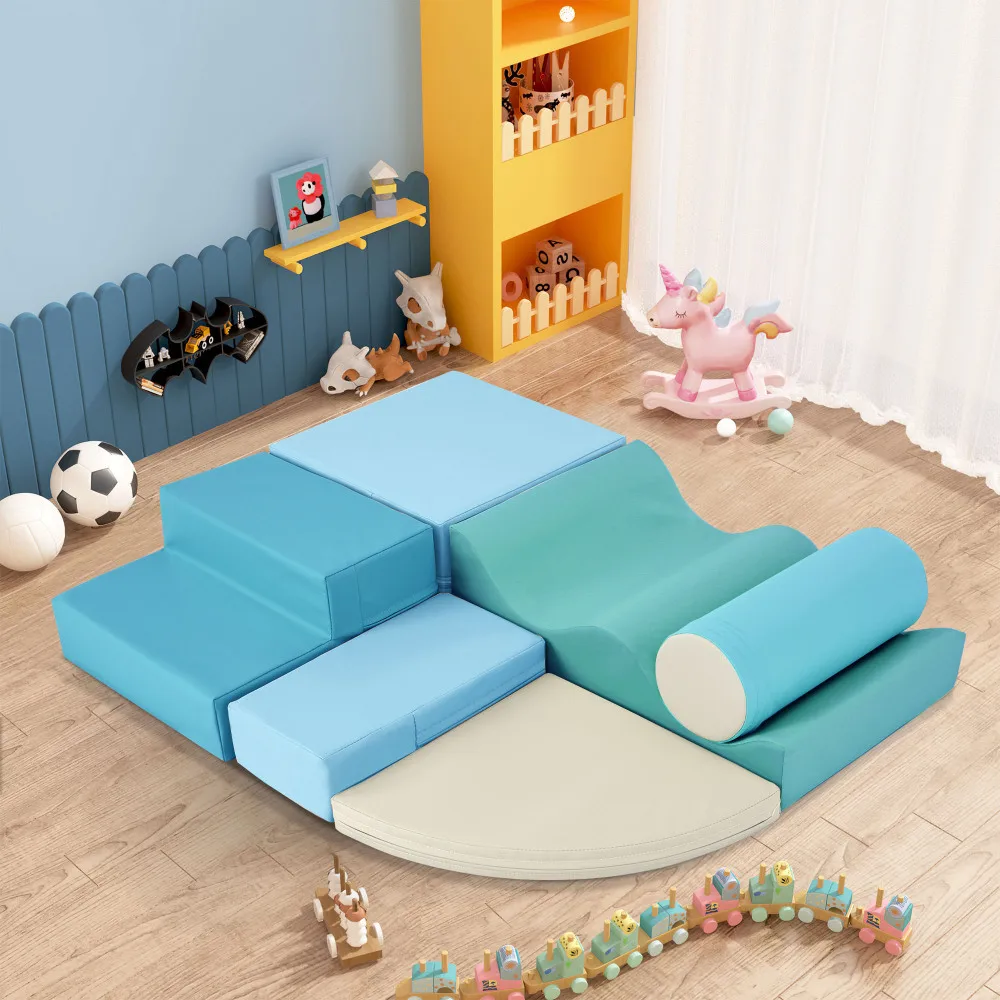 

Игровой набор 6-в-1 из мягкой пены для восхождения и ползания для детей, активная игровая структура в помещении