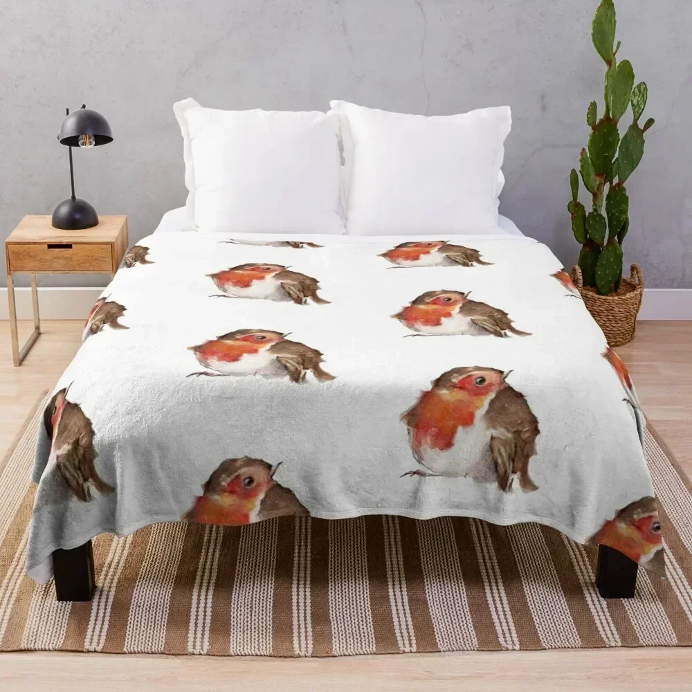 

Robin Watercolour Throw Blanket