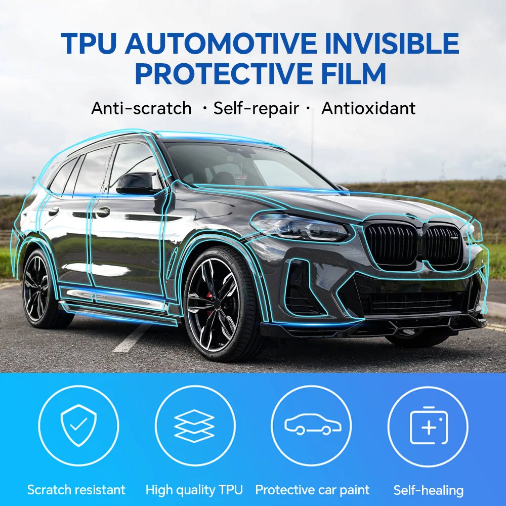 Precut Full Car TPU PPF Film 8.5Mil HD Clear Anti-Scratch For BMW X3 M-Sport 2022 2023 Car Paint Protection Exterior Accessory