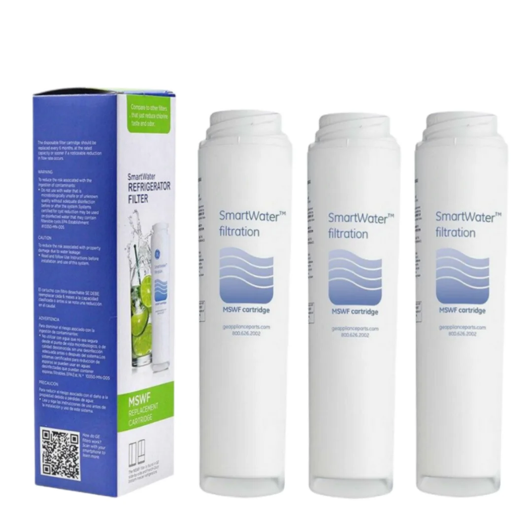 Sostituzione del filtro dell'acqua del frigorifero Ge MSWF a carbone attivo per 101820A, 101821B, AP3997949, MSWF3PK, MSWFDS, PS1559689, CF12