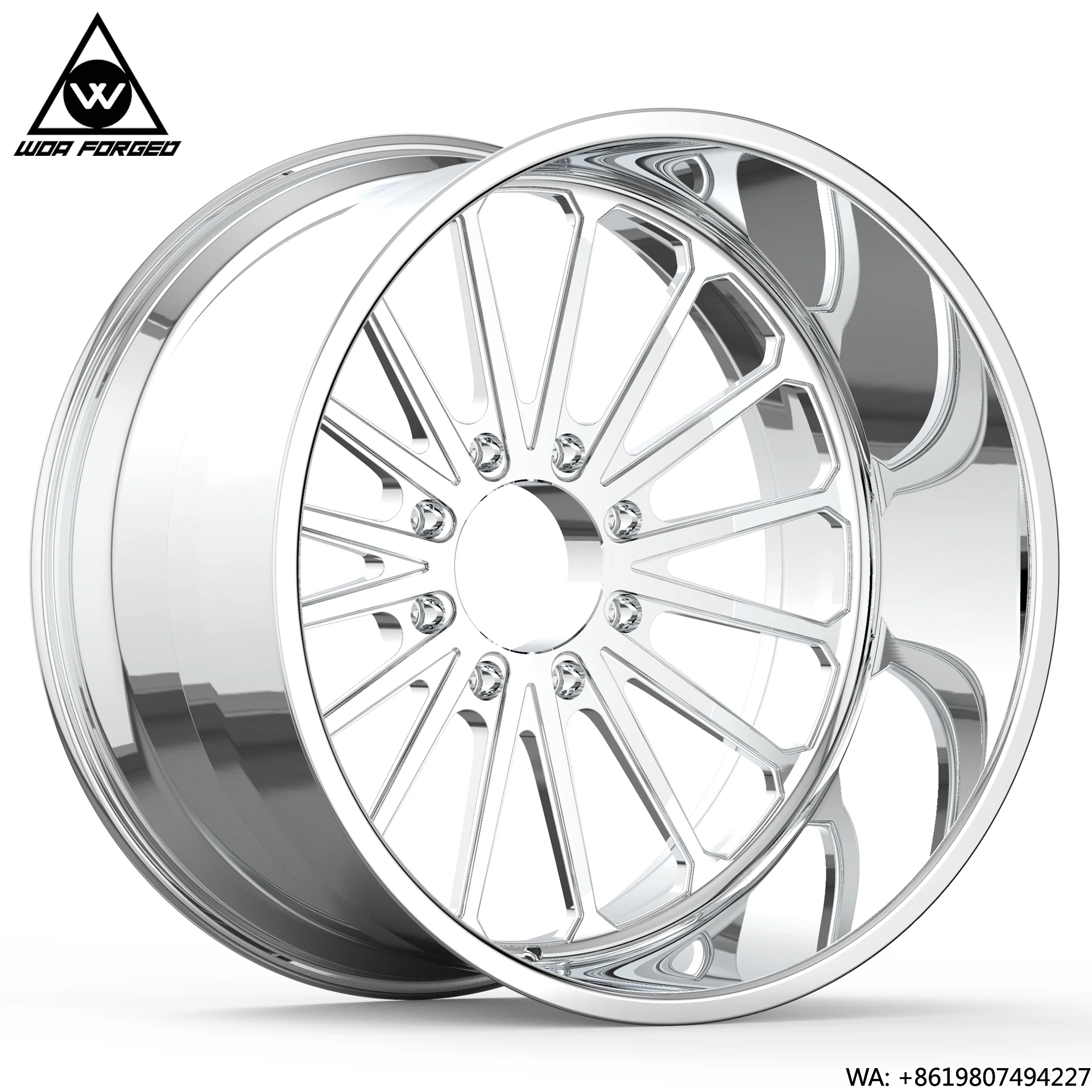 

Кованые алюминиевые диски WOA Custom Heavy Duty 20 дюймов (20x8.25, 8x6.5, 8x200, 8x210) для грузовиков и спецтехники, цельные