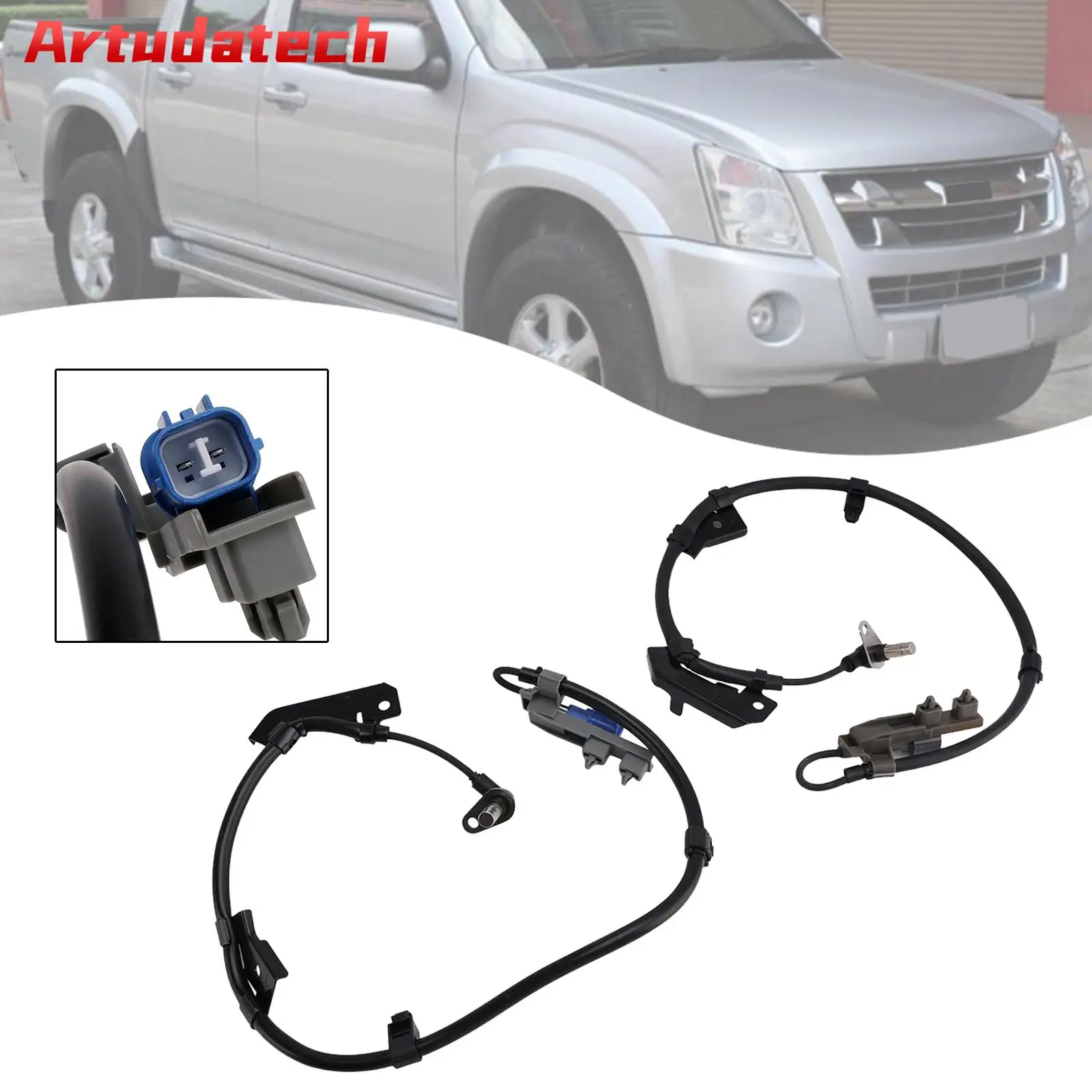 Artudatech 2*Sensor de velocidad de rueda ABS delantero derecho e izquierdo para Isuzu D-MAX RODEO 2003 2004 2005 2006 2007 2008 2009 2010 2011 2012
