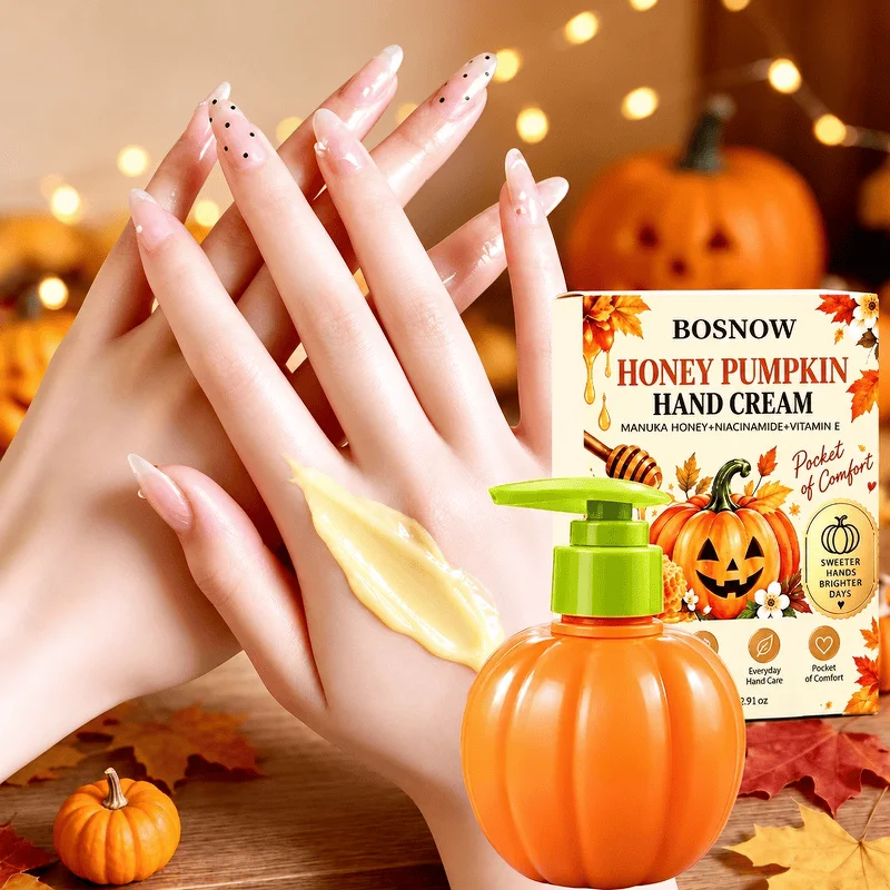【Halloween Limited Edition】Honey Pumpkin Hand Cream 150g, Large Capacity Hand Mask, Sweet Scent, Cute Pumpkin Pump Bottle, Protects Against the Dryness and Cold of Autumn and Winter, Prevents Dryness and Cracking, Cares for the Skin Barrier of Hands, Nourishes for a Translucent Skin Texture, Winter Skincare, Perfect for Holiday Gifts to Family, Halloween Gift