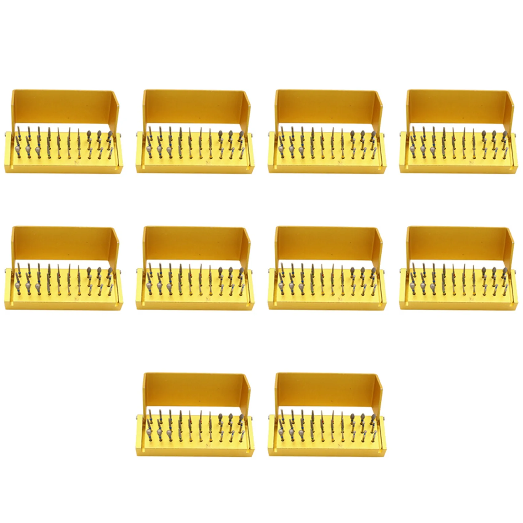 Abyo 300 pçs/set brocas de diamante + bloco suporte peça mão alta velocidade instrumento alumínio para clareamento dos dentes