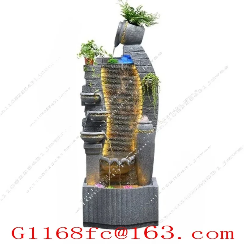 Outdoor Stone Garden Fountain and Garden Fountain Indoor Waterfall Wall Decoration, Used for Courtyard and Backyard Decoration