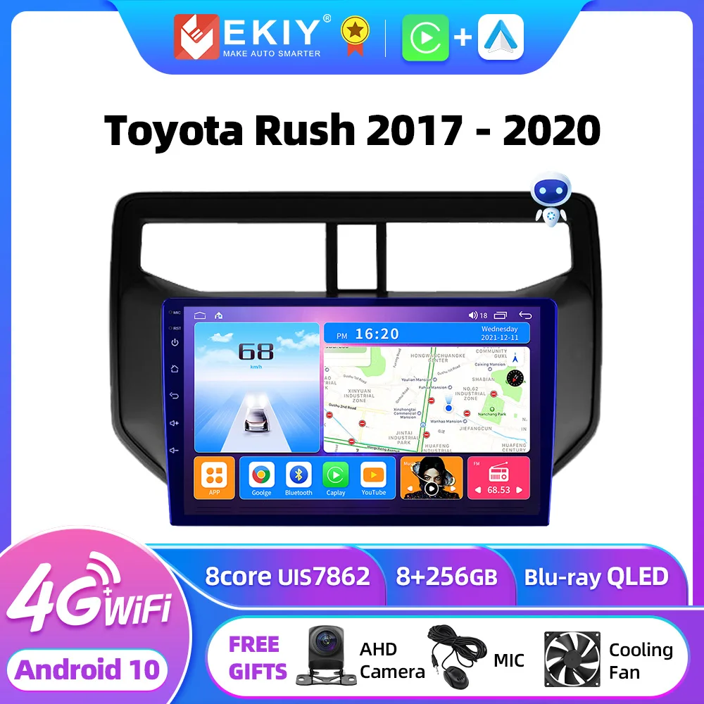 EKIY T7 Car Radio For Toyota Rush 2017 - 2020 CarPlay Android Auto Multimedia Video Player Stereo Audio DVD 2din GPS Navigation