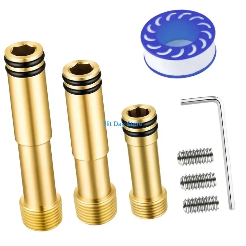 F92C Leak Proof Shower Elbow Water Adapters with Hexagonal And Sealing Tape Waterproof Tape Shower Link set for 1247985 1247986