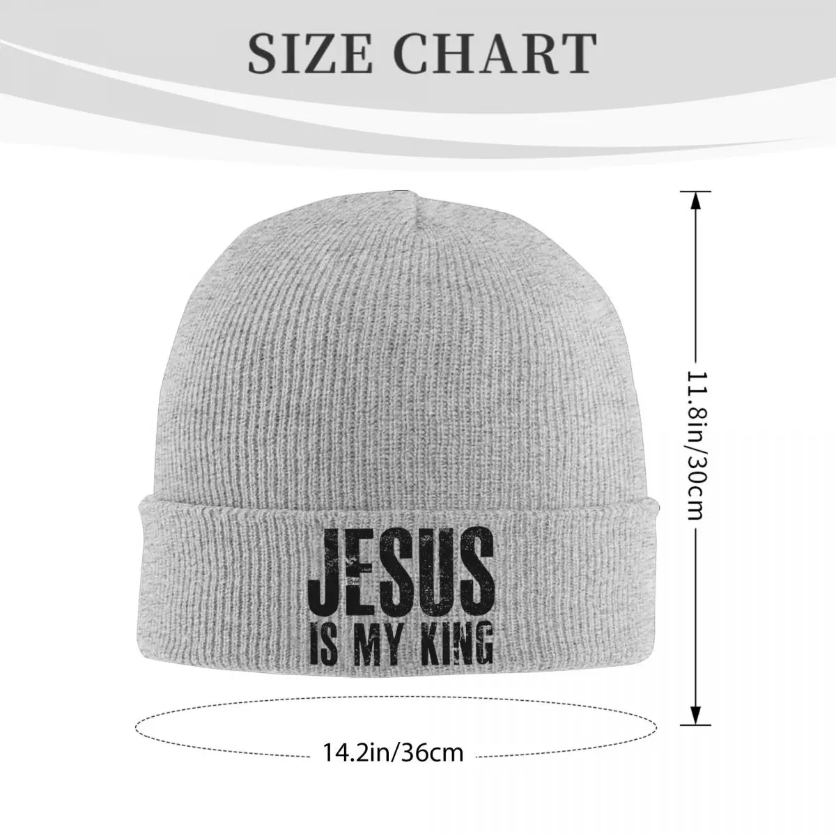 Jesus Is My King Knitted Caps for Women Men Beanie Winter Hat Acrylic Crochet Caps