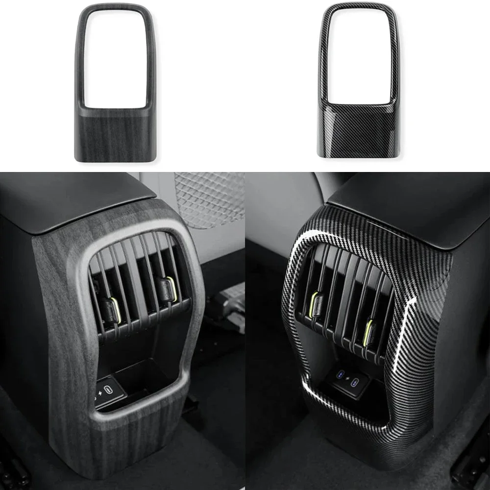 

Carbon Fiber Rear Row Vent Cover Trim For Hyundai Kona SX2 2024 2025 2026 Accessories
