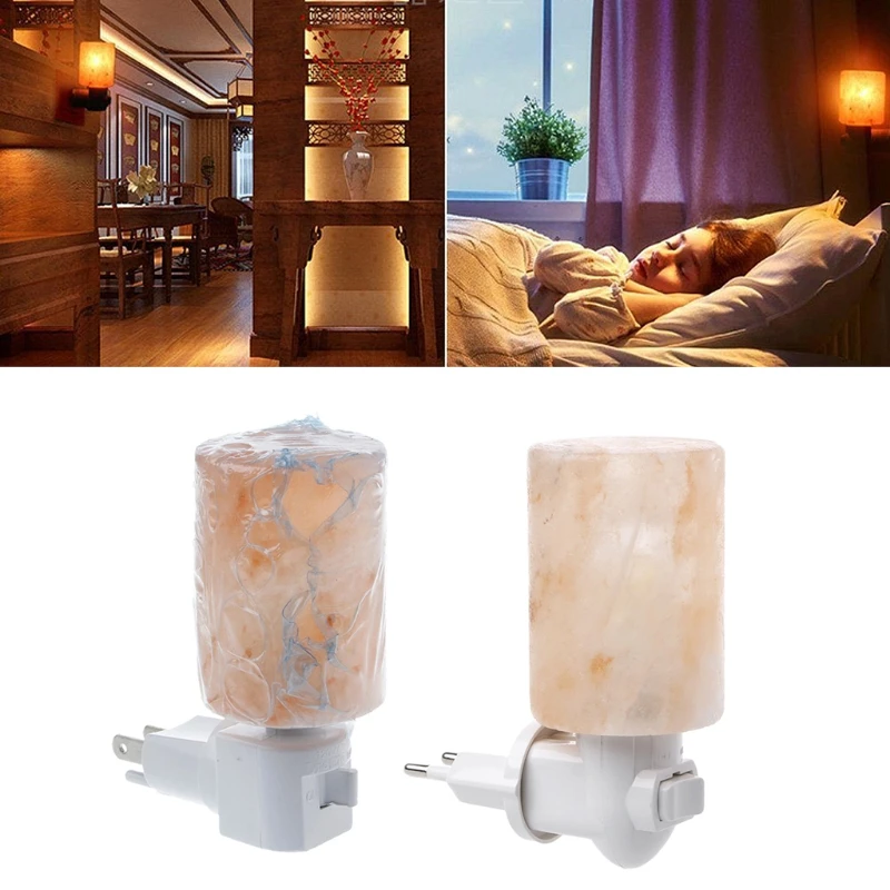 15W Rotatable Cylinder Himalayan Salt Lamp Air Purifier Crystal Salt Rock Bedsid DropShipping