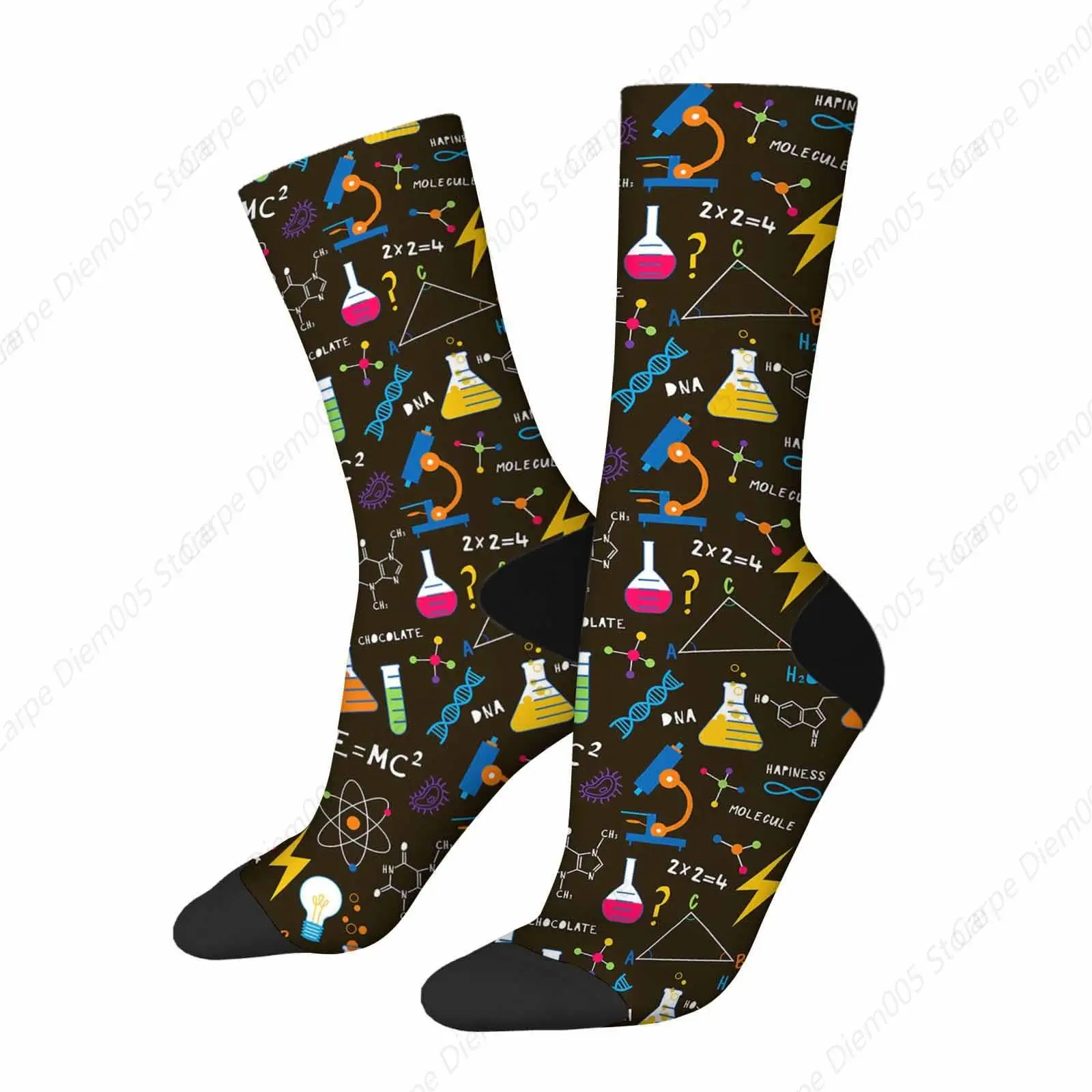 Science Experiment Athletic Crew Socks Math Creative Socks For Men Women Cool Cute Crazy Funny Sport Colorful Novelty Socks
