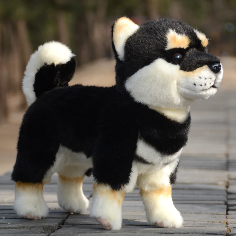 

L30xH26cm Реалистичная плюшевая игрушка для собаки Акиты, милая коричневая кукла Шиба-ину, тканевый компаньон для домашних животных, детский подарок на день рождения для девочек