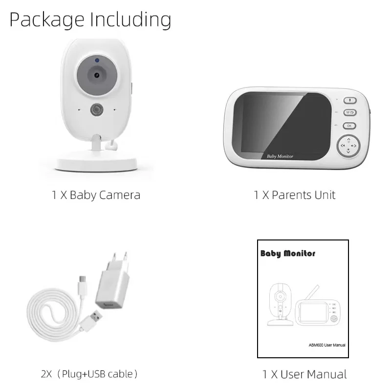 3.5-inch Baby Monitor Monitor: HD video, cry detection, remote viewing, secure cloud storage, easy to set up
