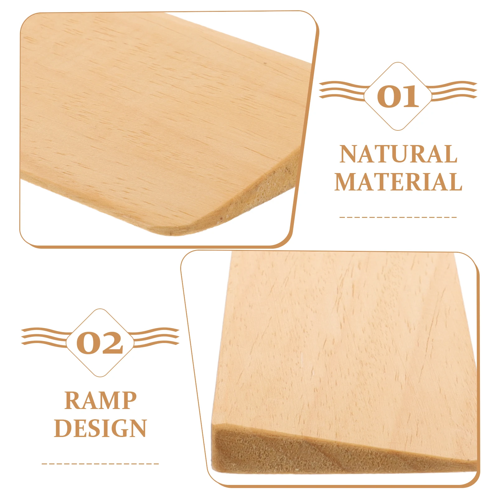 Solid Wood Mat Wood Ramp Pad 50x5x1 White Ramp for Steps Wheelchair Robot Construction Aid Building Tool