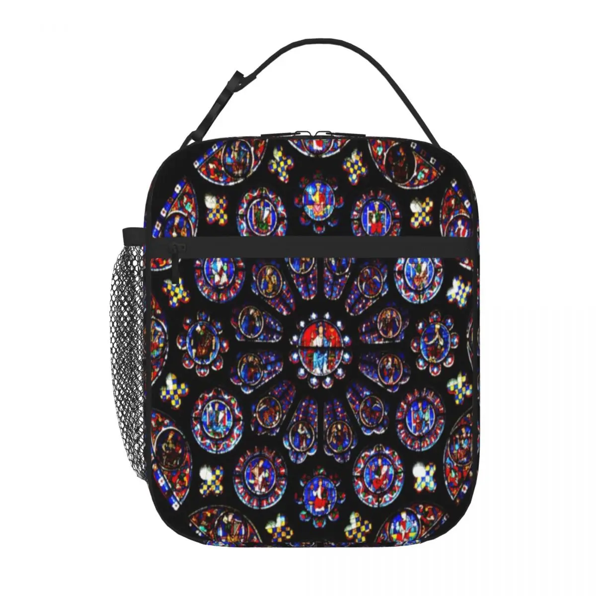 Hot Sale Rose Windows Of The Chartres Cathedral Feminine Durable Lunch Bag Daycare Meal Compact Lunch Bag