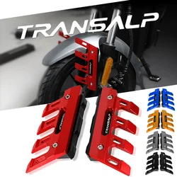 FOR HONDA TRANSALP 600 650 700 750 XLV 600 650 700 TRANSAL Motorcycle CNC Front Fender Side Protection Guard Mudguard Sliders