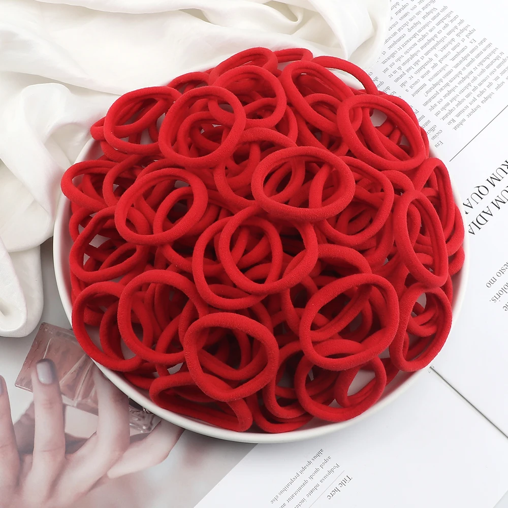 20-200 Teile/satz Gummi Haarband Haarbänder Haar Zubehör Elastische Dehnbare Haargummis Für Frau Mädchen Pferdeschwanz Halter Kopfbedeckungen – Detail 19