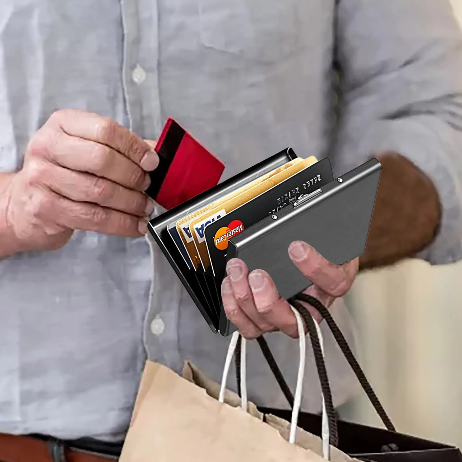 Credit Card Wallet Protector Anti-Magnetische Rfid Blocking Credit Card Protector Visitekaarthouder Hard Shell Case Voor Kaarten