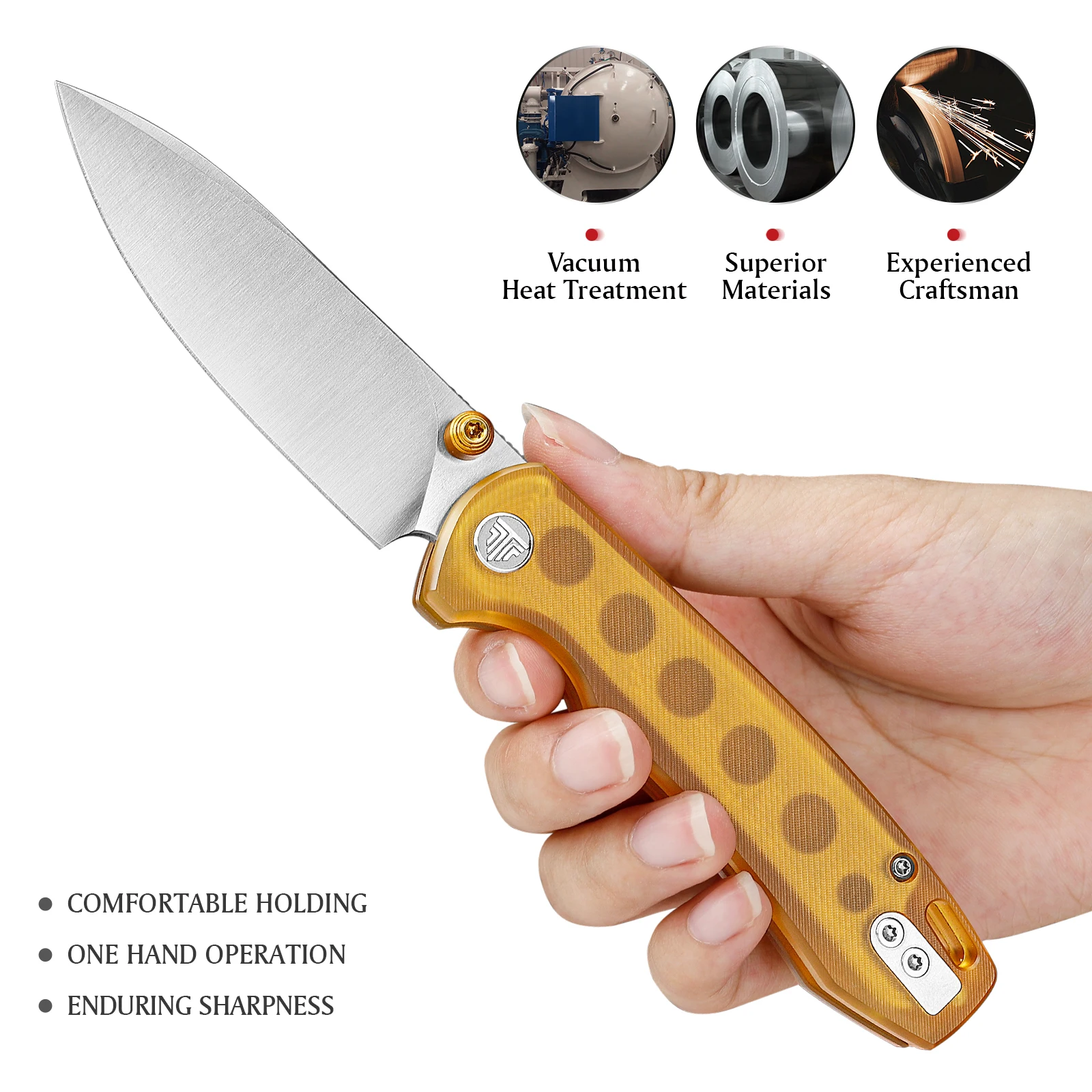 سكين جيب TRIVISA، Dragonfly-Y، سكين قابل للطي بشفرة 14C28N، سكاكين للتخييم والصيد والمشي لمسافات طويلة في الهواء الطلق، سكين للرجال