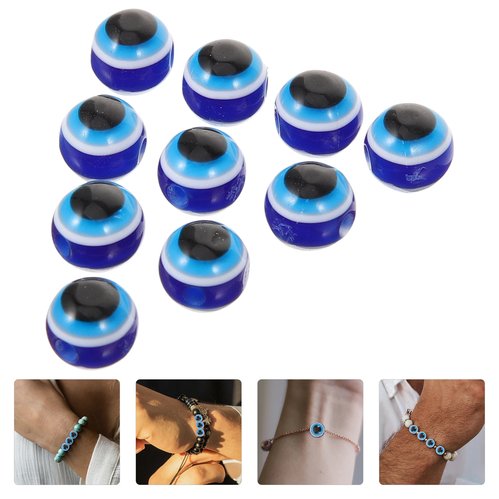 

100pcs Resin Eyes Jewelry Making Eye Charms Diy Bracelet Necklace Craft Beads Bulk Keychain Making Smooth Bright Color Round