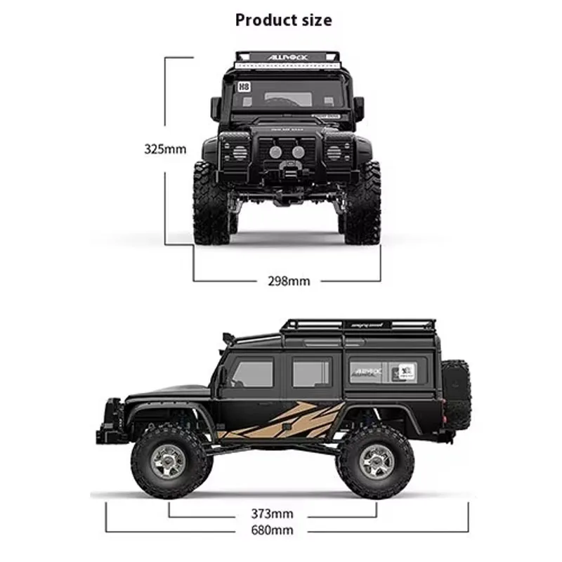 2.4G volledige schaal afstandsbediening simulatie van H8h + detectie borstelloos 3-seconden off-road klimvoertuigmodel op weg naar het westen