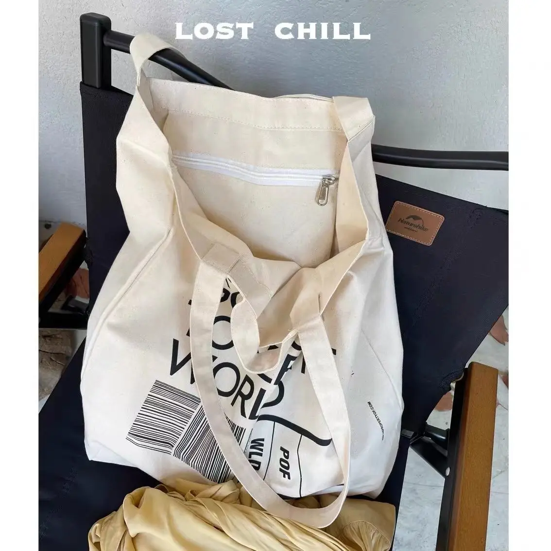 Dung Lượng Cực Lớn 2022 Mới Thời Trang Nữ Túi Tote Casual Thời Trang Chất Cotton Mềm Mại Thư Dây Kéo Túi Đeo Vai Túi Xách Mua Sắm túi