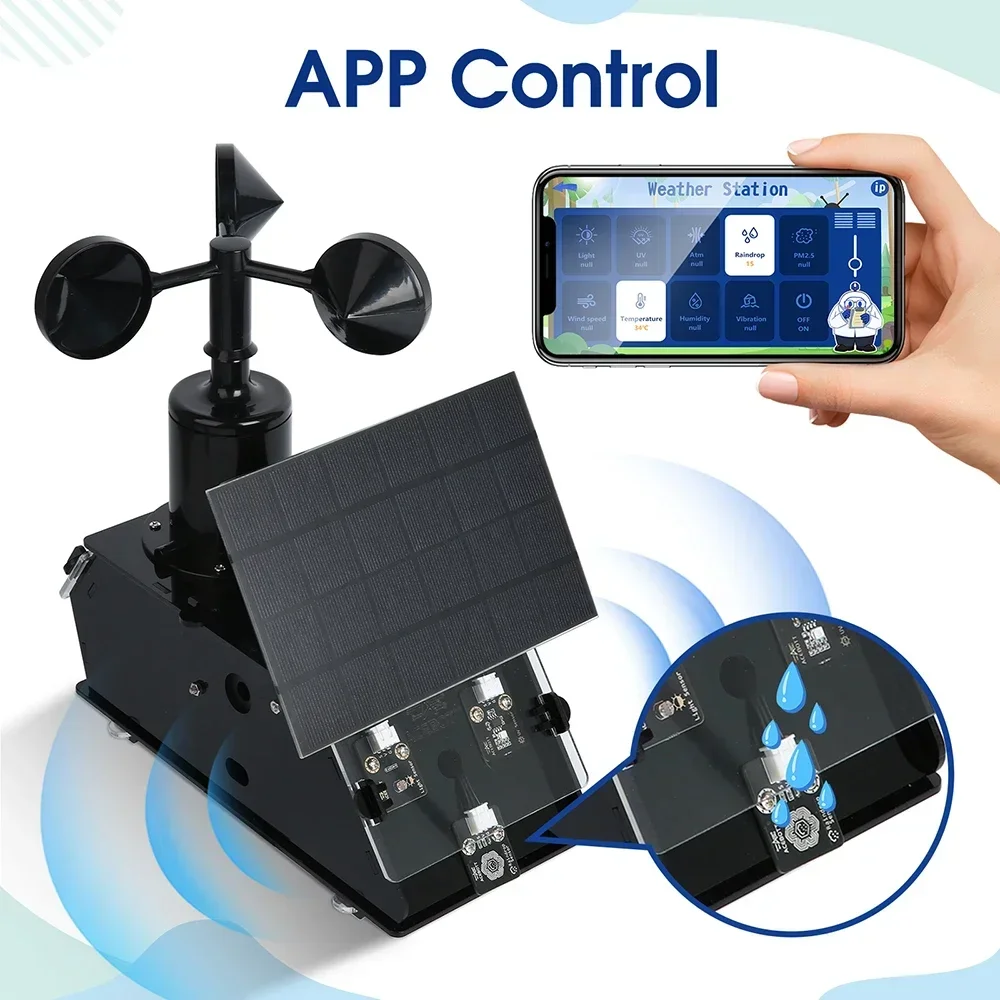 NOWY ACEBOTT IOT Starter Kit Stacja Pogodowa Miernik Prędkości Wiatru Temperatury Wilgotności Prognoza Pogody i Barometr dla ESP32 Ard