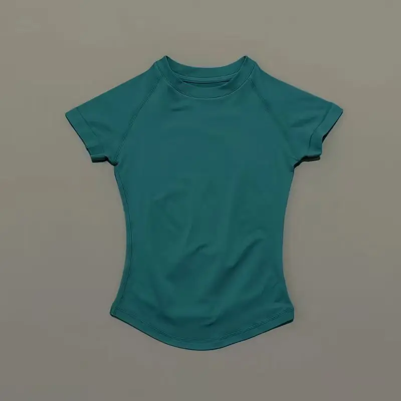 Sports Short Sleeve Top Women Running Sports T Shirt Summer Short Sleeve Round Neck Breathable Gym Vest Yoga Fitness Top image 6