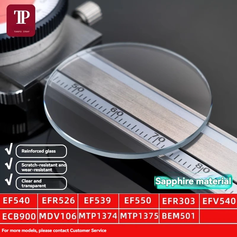 Para Casio EFR-303 EF-540 EF-550 EQB-900 MTP-1370 MTP-1374 MTP-1375 MDV-106 serie reloj espejo zafiro lente de reloj de cristal