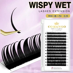 Manga Lashes Anime Wet Lashes 0.07 C/D Curl Cluster  Premade Fans Volume Natural Eyelashes Extension Cosplay DIY at Home