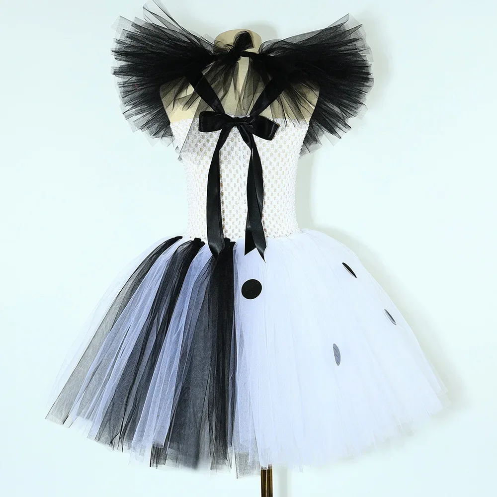 Costume de Clown Tueur pour Fille, Robe d'Halloween, de Carnaval, de Cosplay, Blanc, Noir, Joker, Vêtements Effrayants