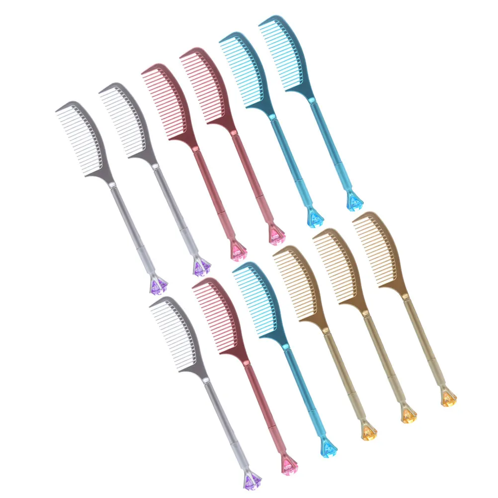 

12Pcs Comb Shaped Gel Pens Ergonomic Comfort Grip Smooth Writing Student Stationery Novelty Writing Pens for Graduation Gifts