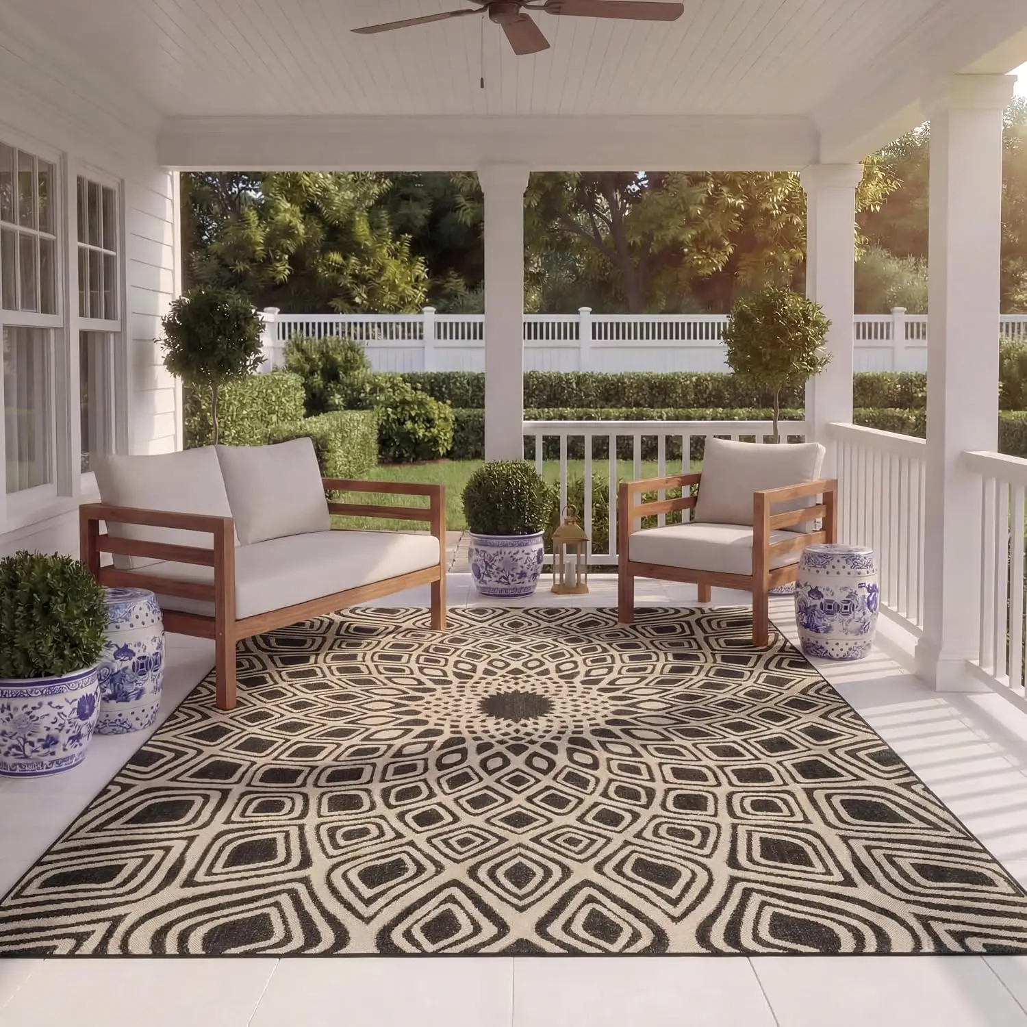 Washable Rug Outdoor Courtyard Collection - 6'7