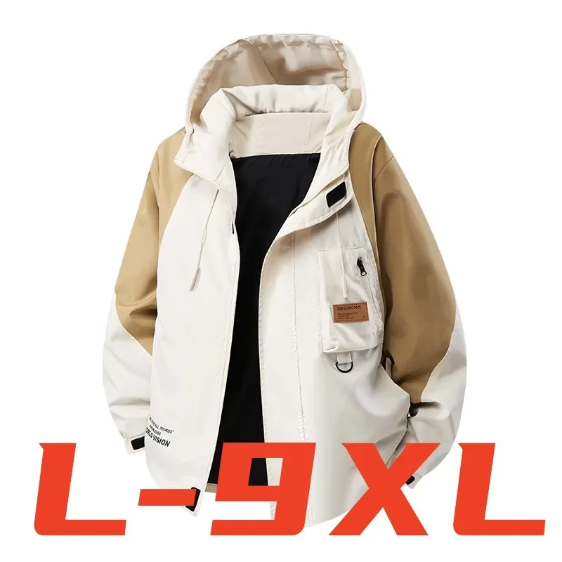 

9XL Осенняя популярная трендовая универсальная свободная мужская одежда, верхняя студенческая рабочая одежда, повседневная куртка больших размеров, штурмовая куртка