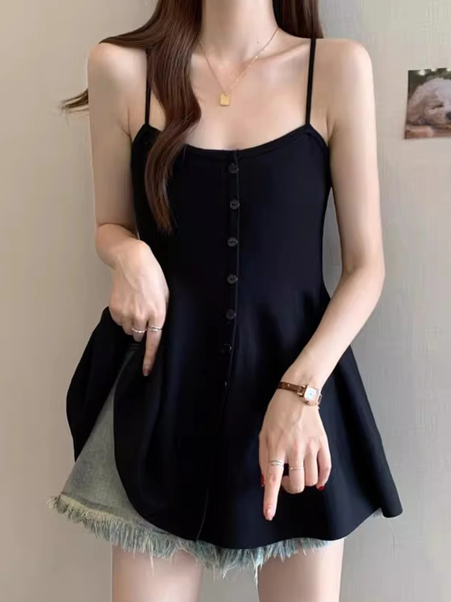 

Французская облегающая майка-топ для женщин, летняя верхняя одежда больших размеров, пышный жилет Pure Desire, повседневная дышащая верхняя одежда