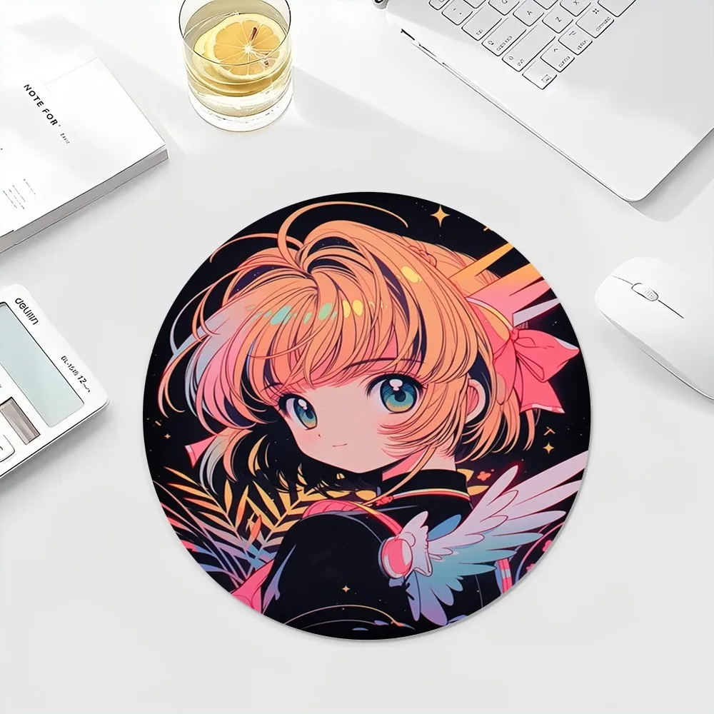 Card captor sakuramagic circle Mousepad INS Tide Round Keyboard Mat Table Mat Students Cabinet Gamer Desktop Mousepad Cup Mats