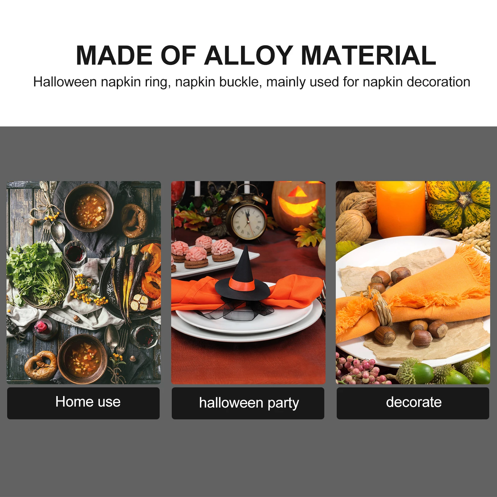 

8 Pcs Napkin Ring Buckle Decorations Halloween Spiderweb Rings Dining Table Alloy Holder